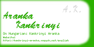 aranka kankrinyi business card